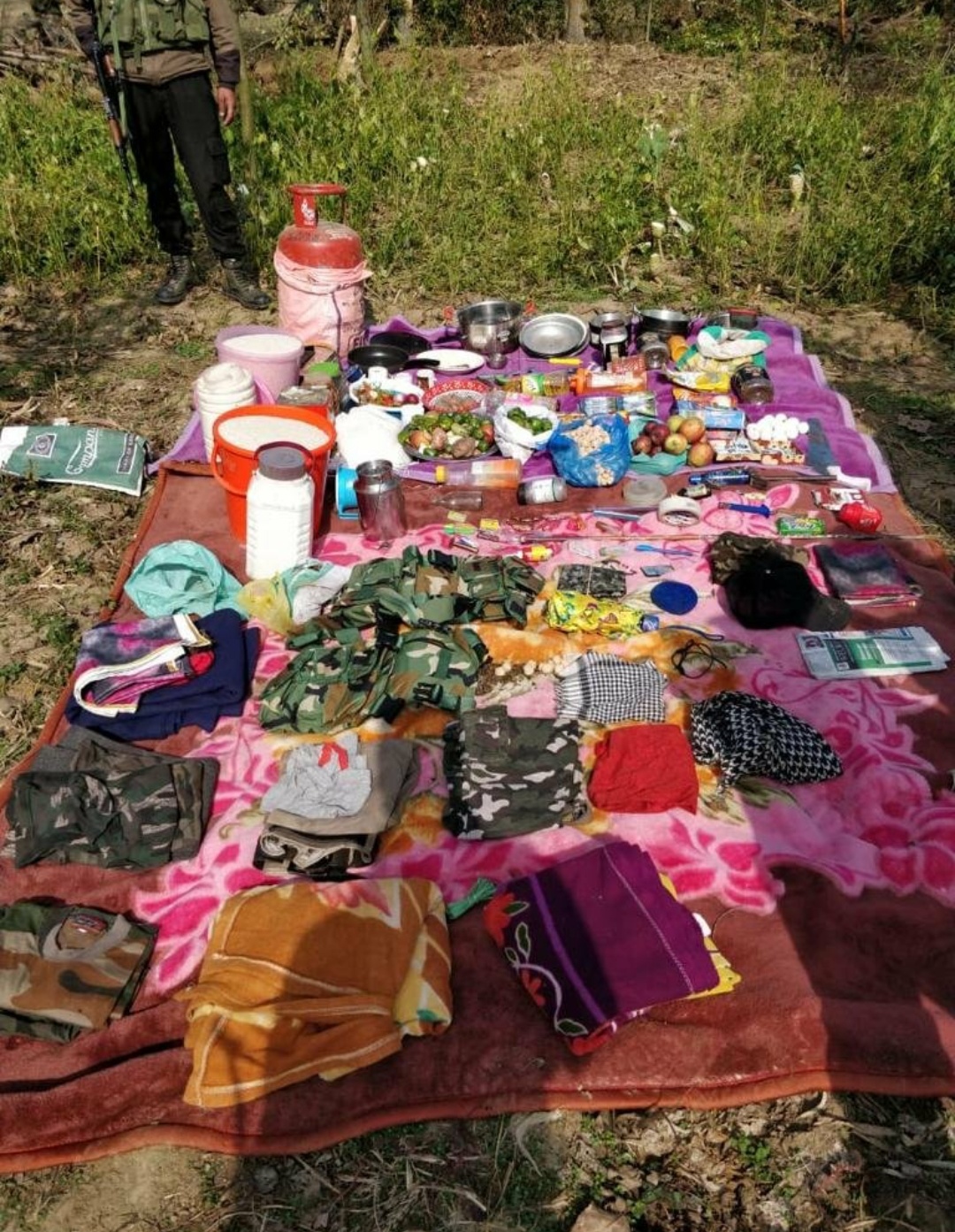 Terrorist Hideout busted in an orchard in Sopore 