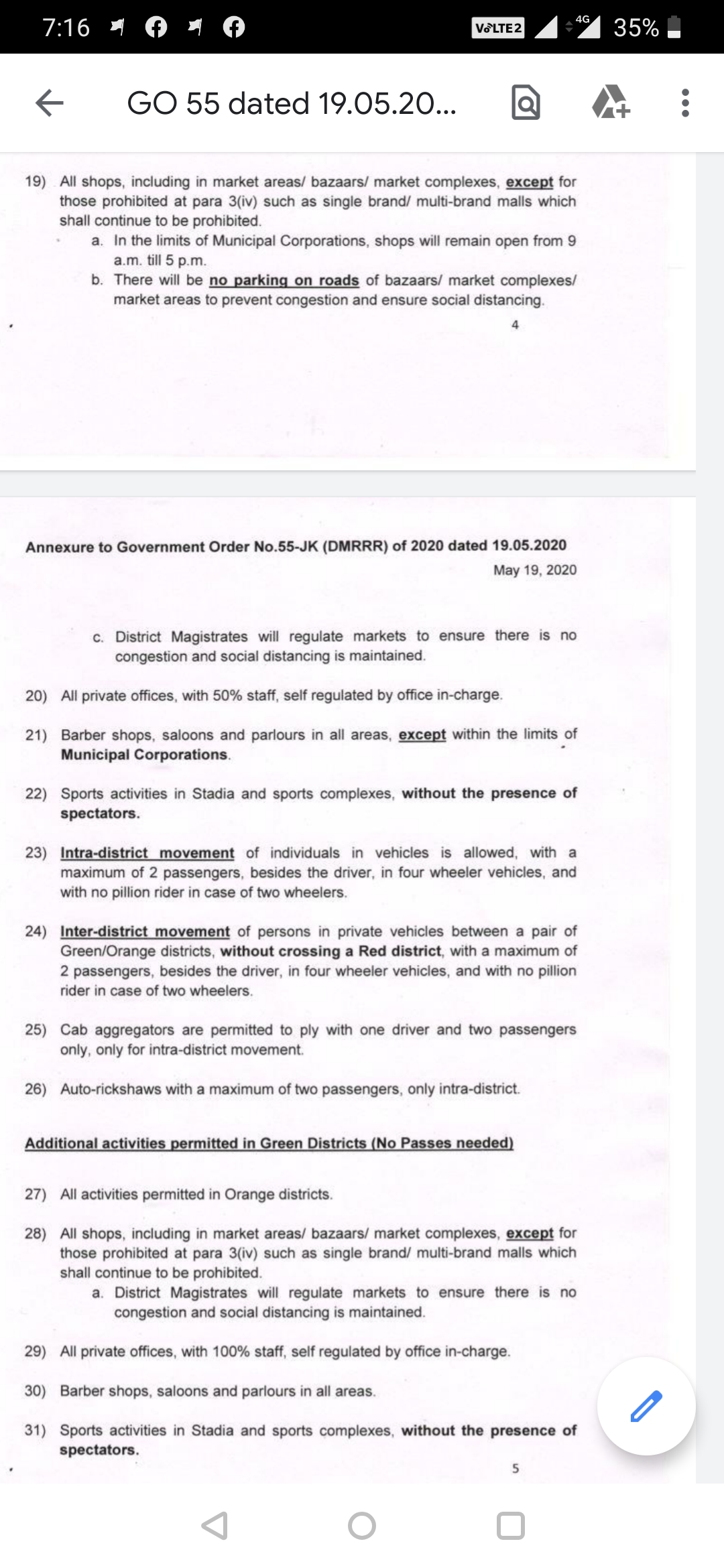 J&K Government allows inter district movement between Green and Orange Zones in Lockdown 4.0