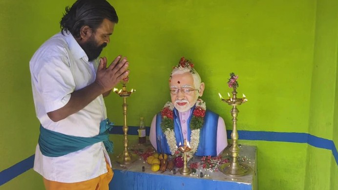 ‘For the love of Modi’: Tamil Nadu BJP worker builds temple for PM