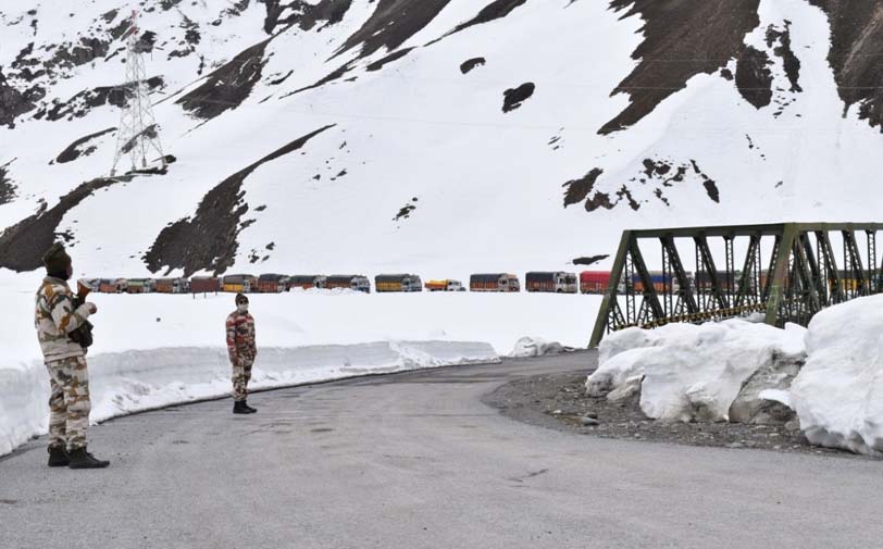 Indo-Tibetan Border Police escorts 900 supply trucks to Kargil from Zoji La in Ladakh amid coronavirus COVID-19 lockdown