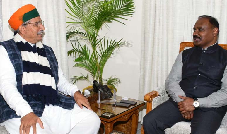 Union MoS Parliamentary Affairs; Heavy Industries & Public Enterprises meets Lt Governor