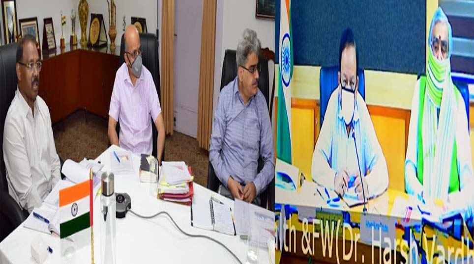 Lt Governor briefs the Union Health Minister about the UT Administration’s efforts in mitigating spread of COVID-19 in J&K
