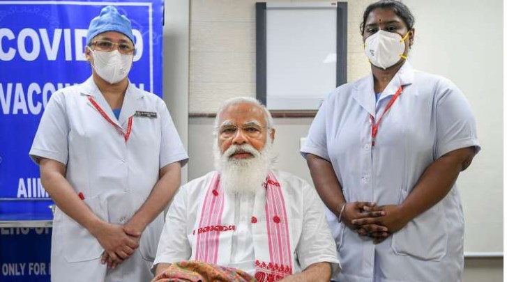 Laga bhi di aur pata hi nahi chala: PM Modi after receiving his first COVID-19 vaccine dose