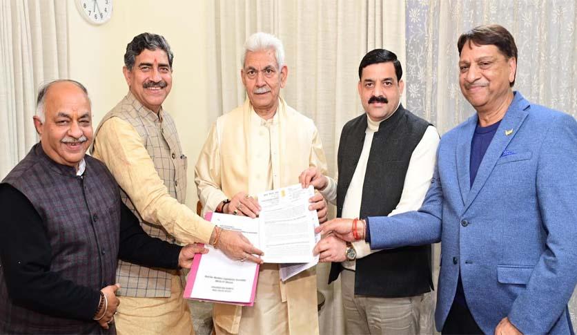 MP Jugal Kishore Led delegation, others call on LG Manoj Sinha