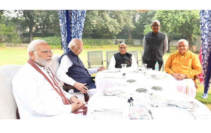 PM Modi greets veteran BJP leader LK Advani on his 95th birthday at his residence