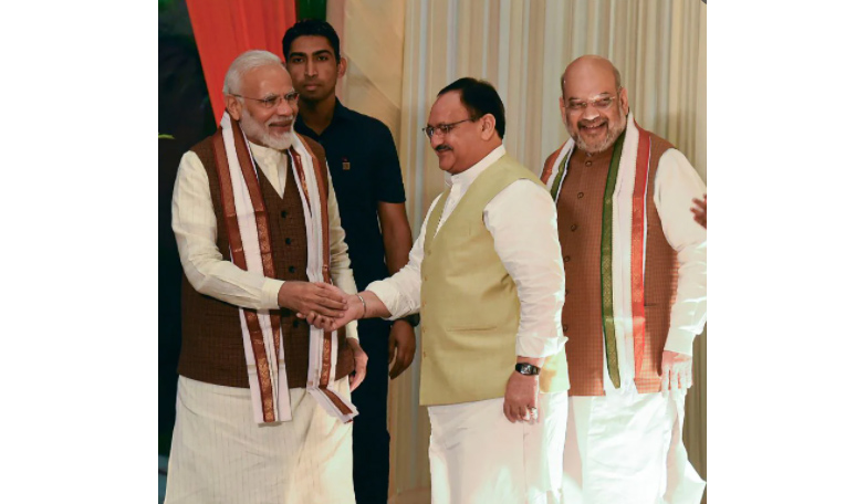 Prime Minister Narendra Modi arrives at BJP Headquarters in Delhi. The party emerged victorious in Goa, Manipur, Uttarakhand and Uttar Pradesh