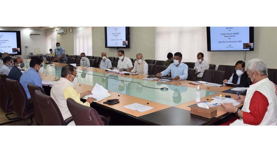 Lt Governor reviews functioning of Public Works (R&B) Department