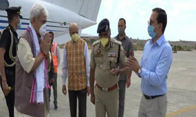 J&K: Manoj Sinha arrives at Srinagar Airport, he has been appointed Lt Governor of the UT