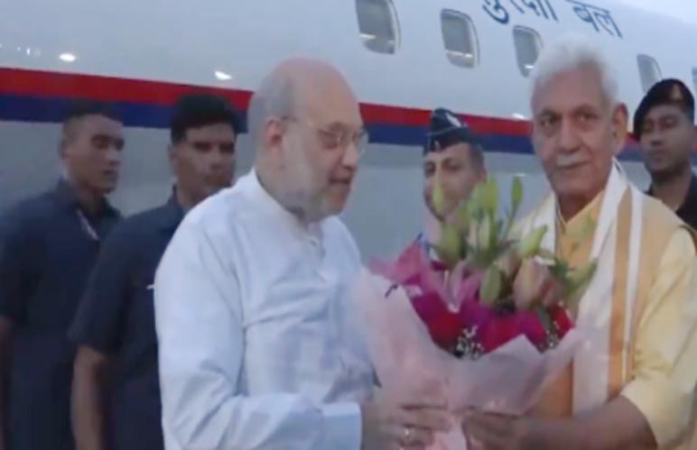 Union Home Minister Amit Shah arrives in Jammu