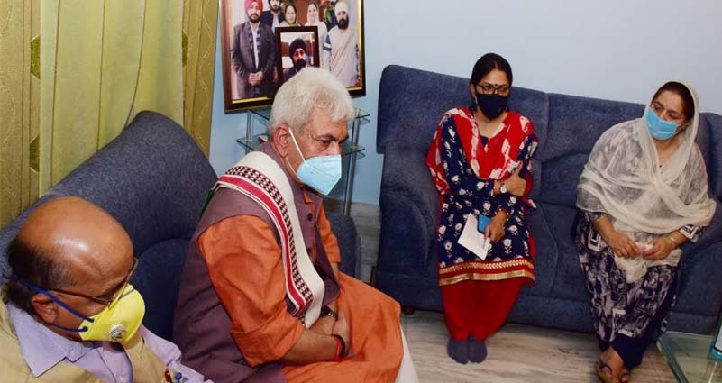 Lt Governor Manoj Sinha strongly condemns the killing of BDC Chairman Bhupinder Singh