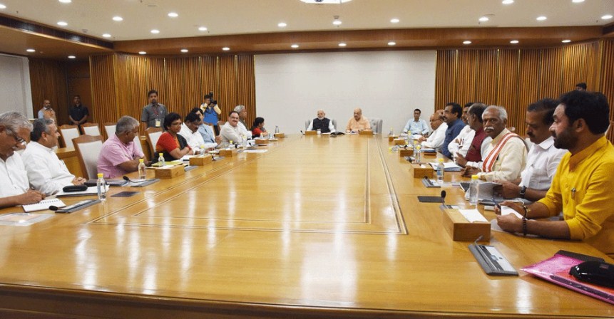 BJP Parliamentary party meeting begins in Parliament Library Building
