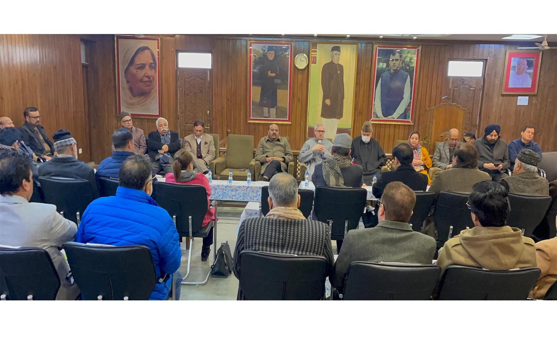 NC's working committee meeting begins in Sgr, Aga Ruhullah skips session