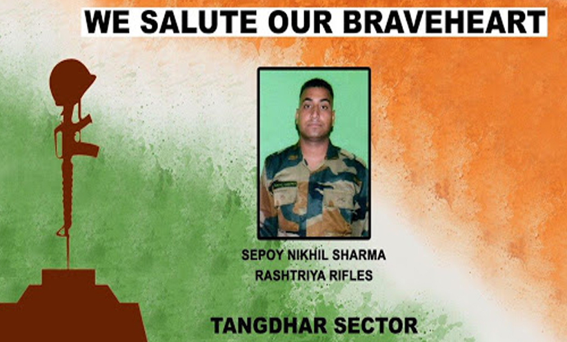 Army pays tributes to Sepoy Sharma who made supreme sacrifice Tangdhar in Kupwara