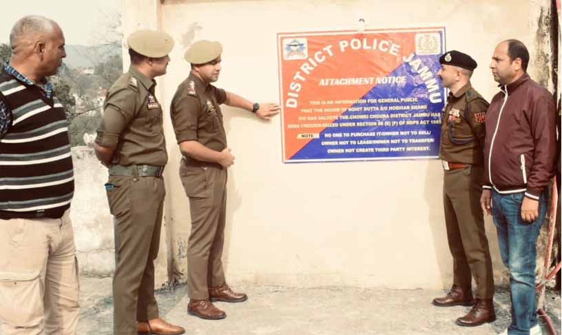 District Police Jammu attached property worth 50 lakhs belonging to notorious Drug Peddler in Akhnoor