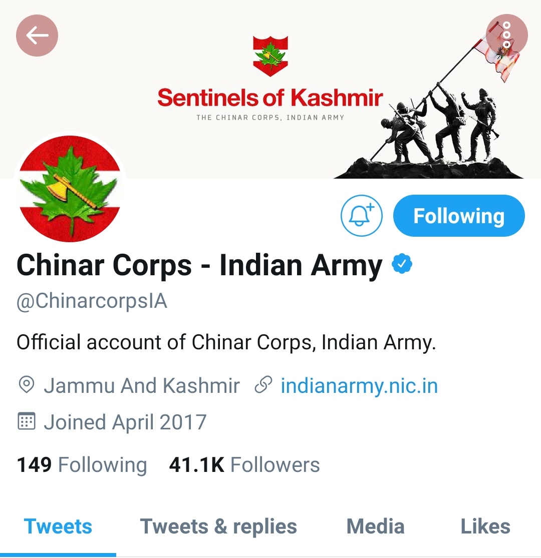 Twitter suspends Indian Army Chinar Corps official handle, restores it after media reports