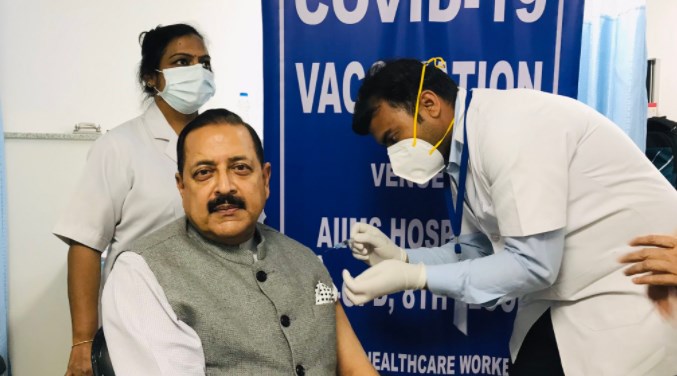 Dr Jitendra Singh receives first dose of Covid vaccine