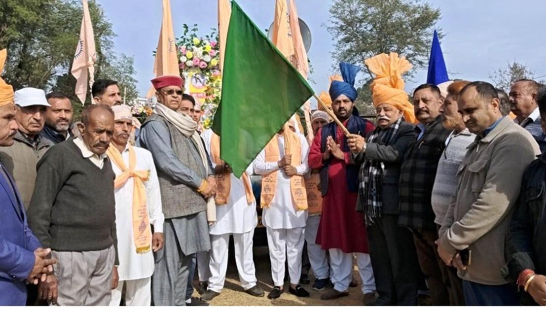 Sadhotra Flags off Guru Ravidass Ji Shobha Yatra at Karwanda, calls for social justice