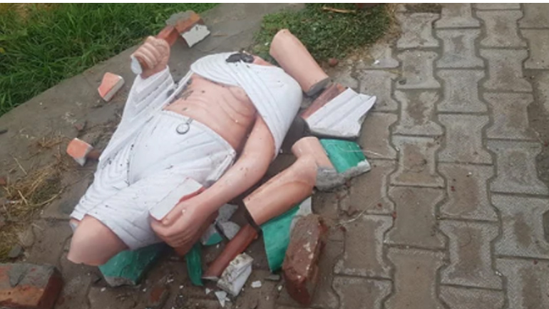 After Canada, Mahatma Gandhi statue vandalised in Punjab’s Bathinda