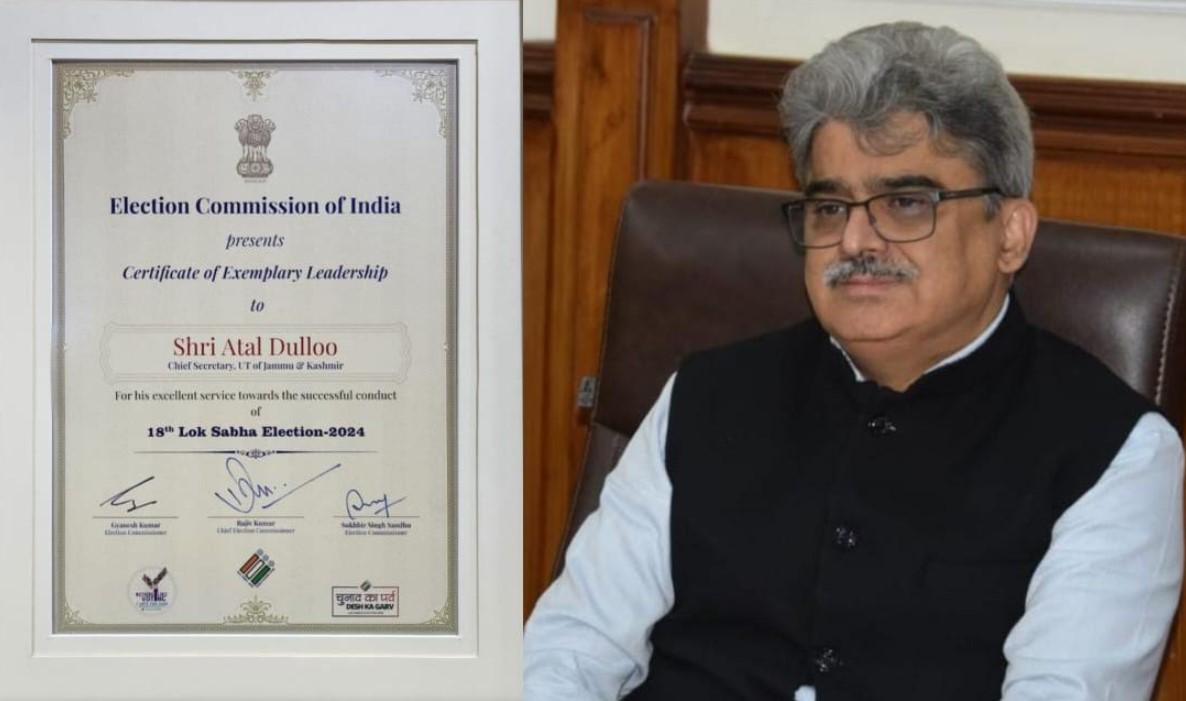 ECI recognises Atal Dulloo as ‘Exemplary Leader’ for successful holding of Lok Sabha elections