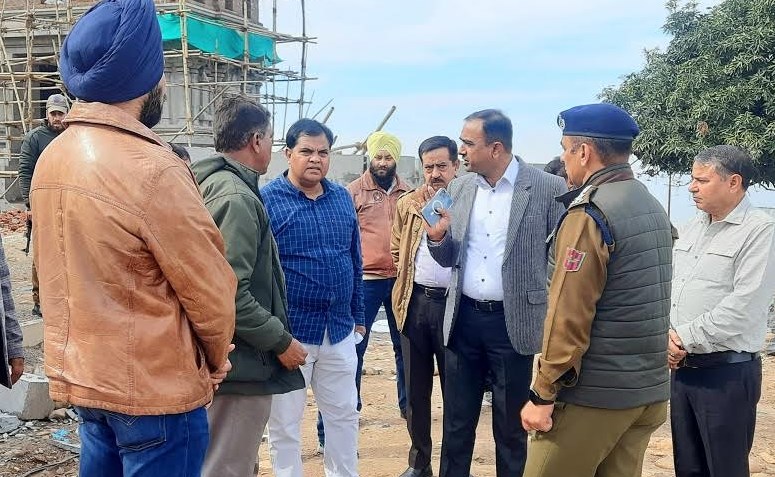 Div Com visits Tirupati Balaji Temple construction site at Village Majeen  