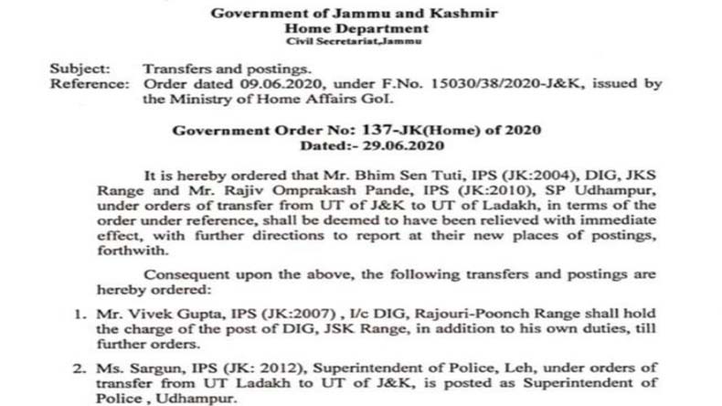 Govt orders two J-K police officers to join duties in Ladakh immediately