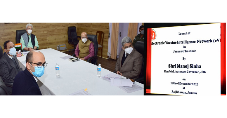 LG Manoj Sinha Launches Electronic Vaccine Intelligence Network