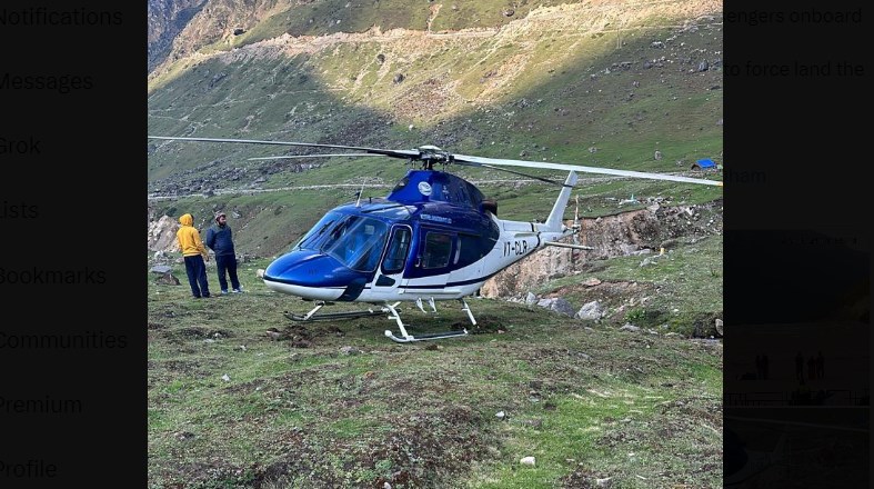 Uttarakhand: Helicopter makes emergency landing due to technical snag in Kedarnath
