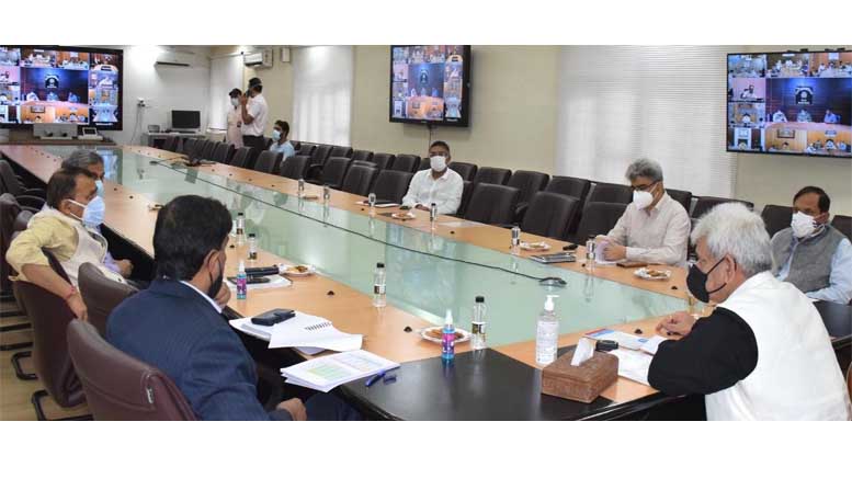 Lt Governor takes district-wise assessment of Covid situation with Covid Task Force, DCs, SsP