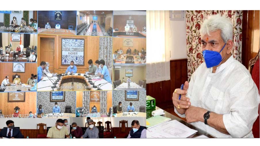 Lt Governor reviews J&K’s Covid situation with Covid Task Force, DCs, SsP