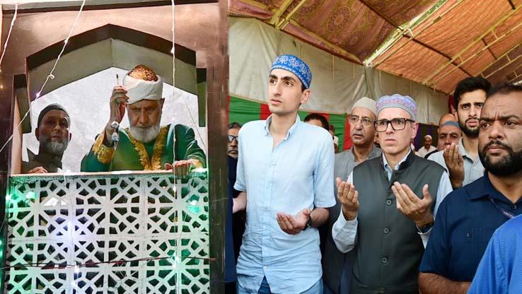 CM Omar Abdullah offers Friday Prayers at Hazratbal Shrine on Milad-un-Nabi (SAW) following