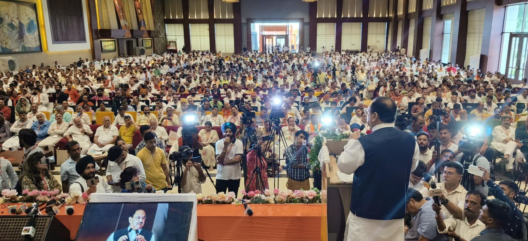 Nadda addresses BJP working committee meeting in Jammu