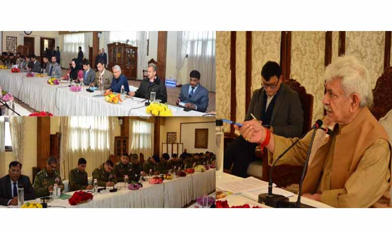 Lt Governor chairs high-level meeting, reviews security and development scenario of Kashmir Division