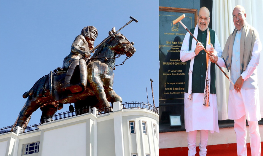 Amit Shah inaugurates 120-feet-tall polo statue in Manipur