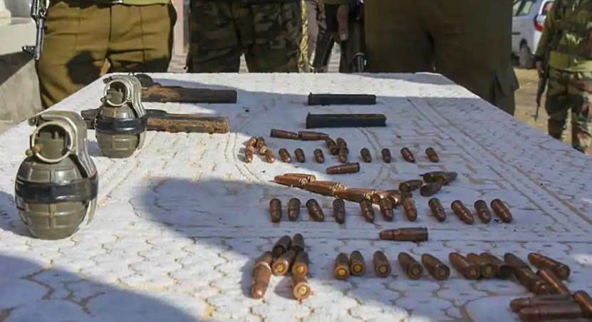 Arms, ammunition hidden at J-K LoC by Pakistani terrorist handlers recovered