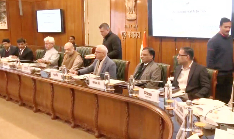 Amit Shah chairs a high-level meeting on developmental projects and security-related issues in J&K
