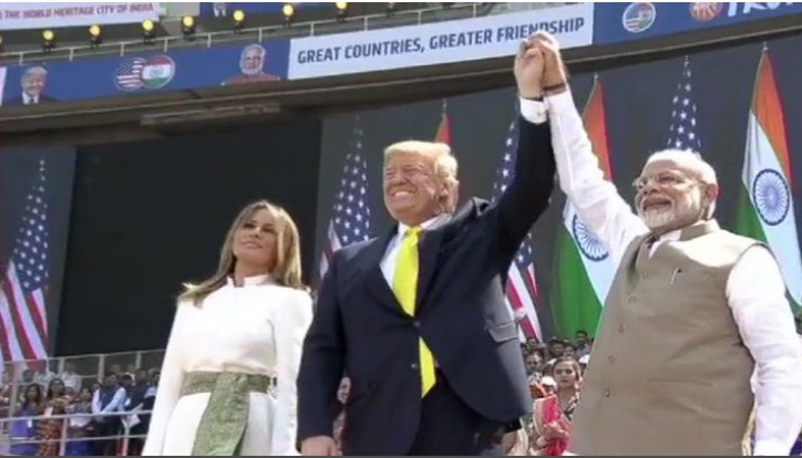 'History being repeated...': PM in Motera compares Howdy Modi with Namaste Trump