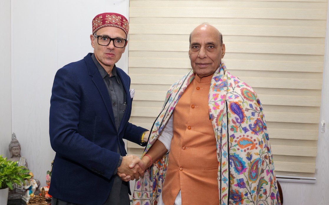 CM Omar Abdullah meets Rajnath Singh