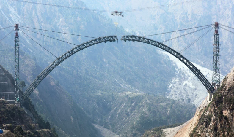 Iconic Steel Arch of World's Highest Rail Bridge In J&K Almost Ready