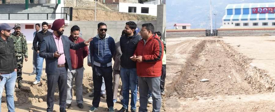 DC reviews progress of renovation work at Sports Stadium Doda