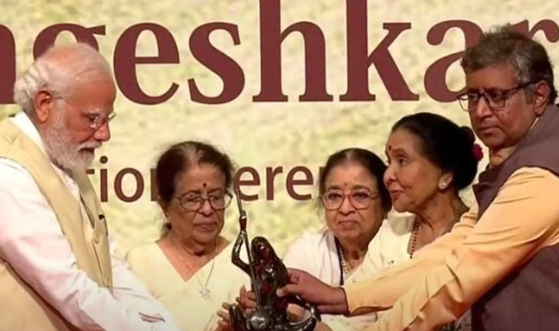 PM Modi receives first Lata Deenanath Mangeshkar Award in Mumbai