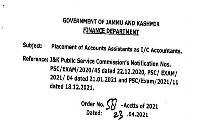 Govt. orders placement of 143 accounts assistants as accountants
