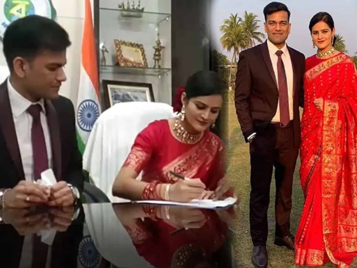 Busy with polls, IAS groom, IPS bride ties knot at office