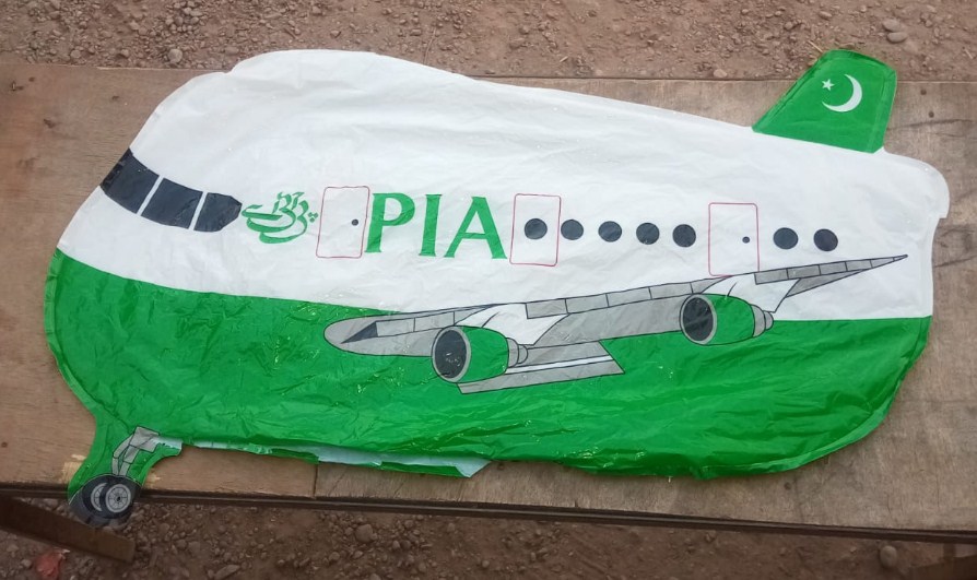 J&K: An aircraft-shaped balloon with ‘PIA’ written on it lands in Hiranagar; taken into police custody