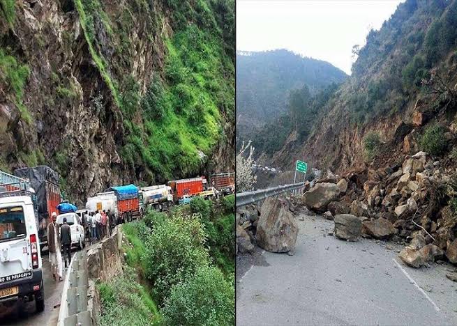 Essential goods Traffic at Jammu-Srinagar NH disrupted again at Ramban, no relief in sight from frequent Jams