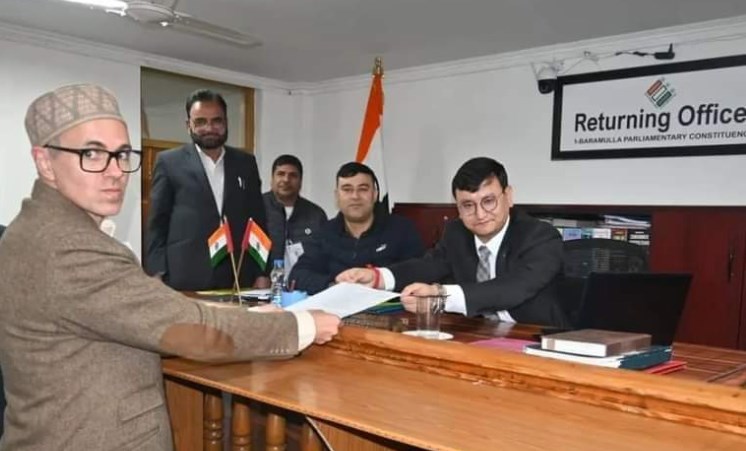 Lok Sabha Polls: Omar Abdullah files nomination for Baramulla Seat