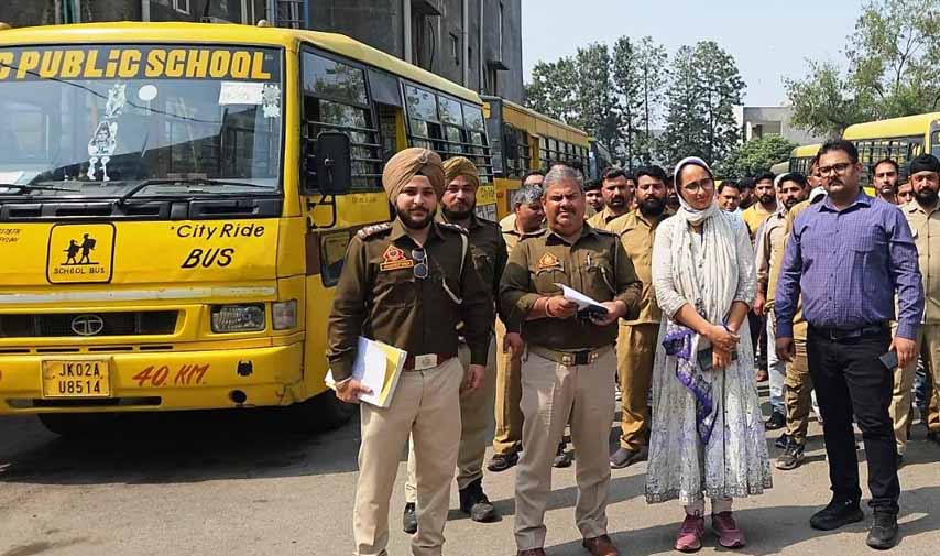RTO Jammu conducts safety audit of  school buses