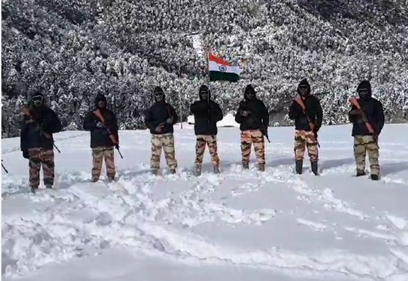 ITBP Jawans Celebrate 75th Republic day at Peaks of Indo-China Border in Arunachal