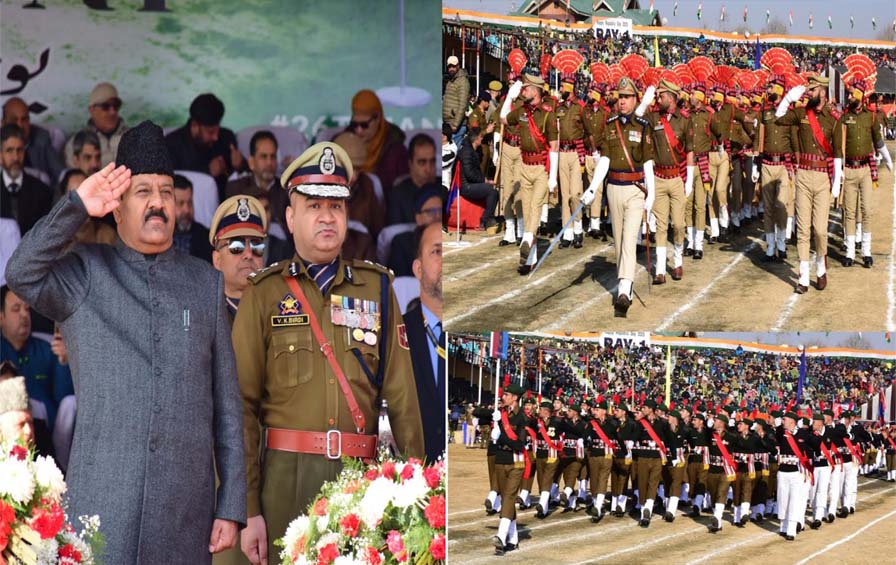 76th Republic Day celebrations; Deputy Chief Minister unfurls National Flag at Bakshi Stadium