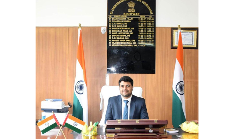 Dr. Devansh Yadav take over as Deputy Commissioner Kishtwar