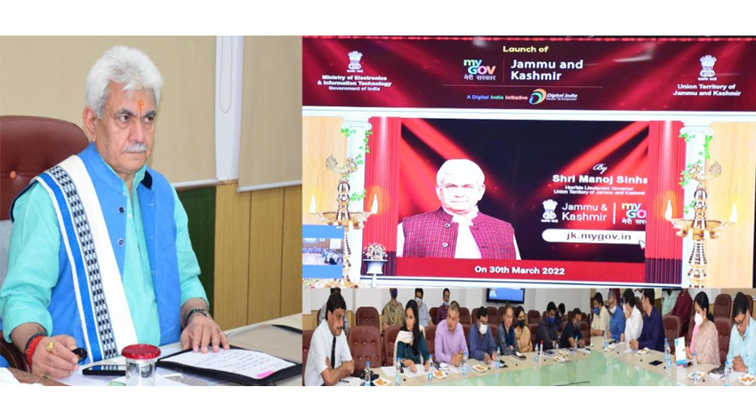 Lt Governor launches MyGov- the robust citizen engagement platform for J&K